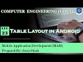 Lec-23 - Table Layout in Android Mobile Application Development Computer Engineering