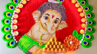 Ganesh rangoli✨Diwali special rangoli design✨Rangoli for navratri✨Dasara rangoli✨Rangoli by vino