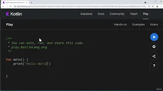 005 Kotlin Playground Online Code Editor