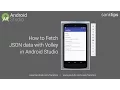 How to Fetch JSON data with Volley in Android Studio Sanktips