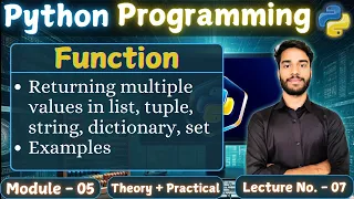 L-5 7 Returning Multiple Values List Tuple String Dictionary Python