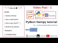 Python Numpy Tutorial in Hindi Numpy library in python Numpy Tutorial in hindi part-1