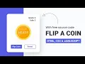 Flip A Coin HTML CSS Javascript Free source code