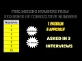 Find Missing Number From Consecutive Series Of Number In SQL SQL INTERVIEW QUESTION