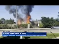 Semi engulfed in flames on I-94 near Northbrook shows