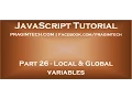 Local and global variables in javascript