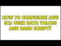 How to configure AWS EC2 user data values and bash script