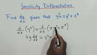 Implicit differentiation in calculus - Example 2