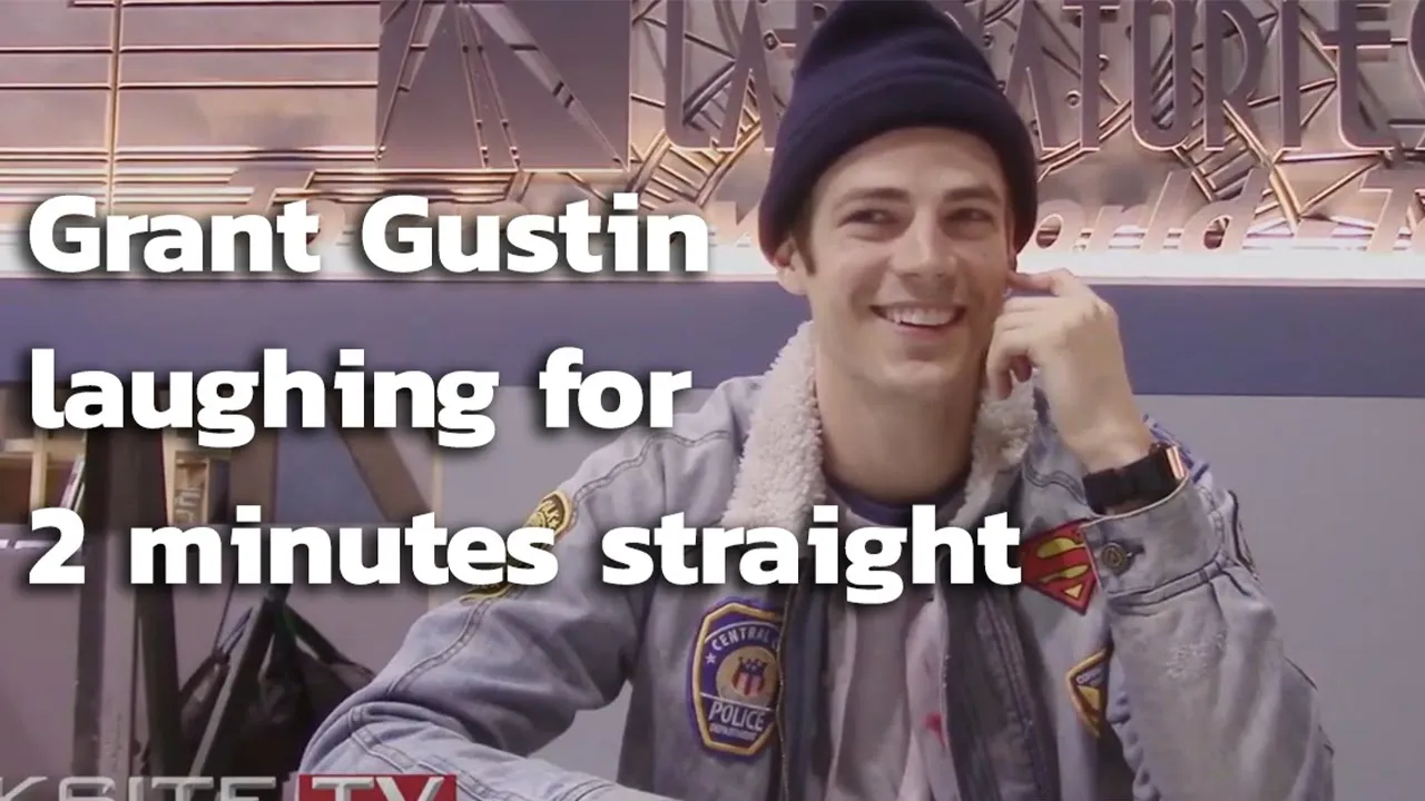 Grant Gustin laughing for 2 minutes straight