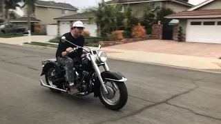 1950 Harley Davidson FL Panhead Startup and Ride