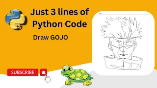 Draw GOJO Sketch in Python Just 3 lines of Python Code Turtle graphics