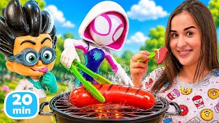 Princesa Sofía y los niños están organizando un picnic