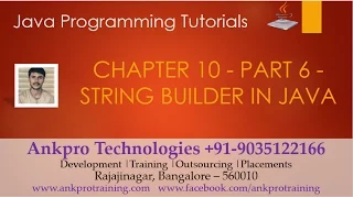 Java for beginners - Chapter 10 String builder append insert replace delete reverse Part 6