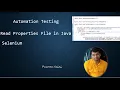 Selenium Automation Testing - How to Read Properties File in Java