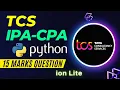 TCS Xplore iPA CPA Python 15 marks question Solution Code