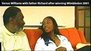Venus Williams nice moment with father Richard after 2nd Wimbledon in a row (2001)