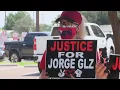 Protesters gather outside Hidalgo County Courthouse to protest death of Jorge Gonzalez