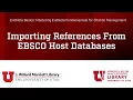 Importing References from EBSCOhost Databases