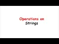 Data structure Operations on strings