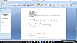 OOPS WITH JAVA - EXP 5 19CSL46 INHERITANCE METHOD OVERRIDING CSE Department