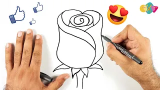 رسم وردة في دقيقة واحدة بأسهل طريقة رسم سهل و كيوت للمبتدئين 