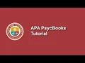 APA PsycBooks Tutorial