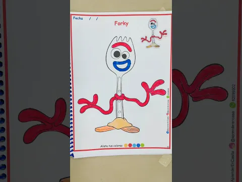 colorear a Forki de toy story 🧸 si te 😍 dale 👍🏽 y subs ▶️ para ➕ #colorear #coloringbook #toystory