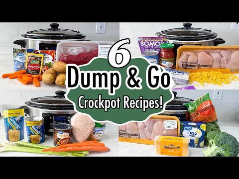 6 TASTY DUMP N' GO CROCKPOT SUPPERS | The EASIEST Slow Cooker Recipes :) | Julia Pacheco