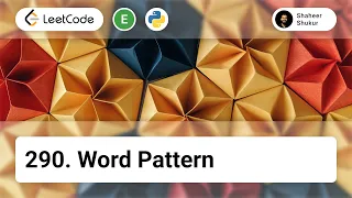 290 Word Pattern LeetCode Easy Python Solution String Hash Table Dictionary