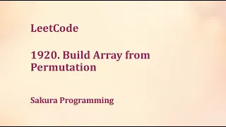 LeetCode 1920 Build Array from Permutation