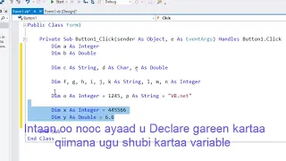 visual basic Tutorial 02 math operations and declaring variable