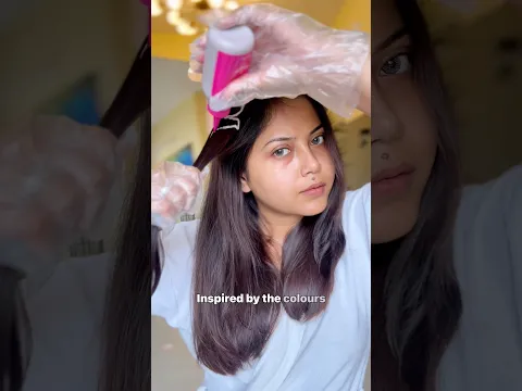 Durga Pujo Hair Transformation ❤️✨ | L’Oréal Paris Casting Crème Gloss 513 Chai Latte Brown #shorts