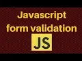 Javascript form validation