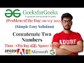 Concatenate two numbers GeeksforGeeks Problem of the day 20222 gfg solution