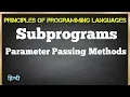 Subprograms Parameter passing methods PPL Jayesh Umre