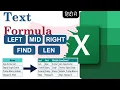 Excel in Hindi - Text Function LEFT RIGHT MID FIND LEN Name split First Last and Middle Name