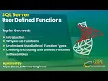 SQL Server User Defined Functions