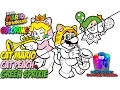 How to Color Cat Mario Cat Peach and Sprixie Princess - Super Mario 3D World Nintendo Coloring Page