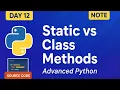 Python OOP Static Class Methods Explained staticmethod vs classmethod Factory Method in Pyt