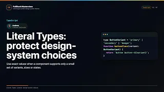 Literal Types Explained FullStack Masterclass TypeScript Course