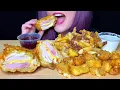 ASMR CHEDDAR S MUKBANG NO TALKING MONTE CRISTO LOADED CHEESE FRIES WISCONSIN CHEESE BITES