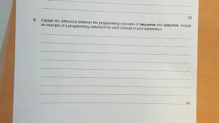 SEQUENCE and SELECTION - GCSE iGCSE computer science