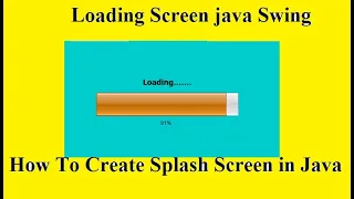 How to Make Loading Screen in java Netbeans Splash Screen Jprogressbar