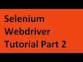 Selenium WebDriver Tutorial Part 2