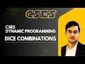 Dice Combinations CSES PROBLEM Dynamic Programming C Implementation