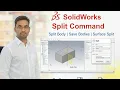 Split Command in SolidWorks Body Split Surface Split Part Separation Tutorial