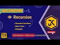 13 Recursion Introduction Functions Base Cases Examples