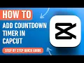 How to add a Countdown Timer in CapCut 2024 Easy Tutorial