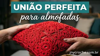 União de square de crochê e quadrado de crochê para almofadas e caminhos de mesa de crochê