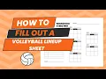 Filling out a Roster and Game Lineup Sheet How to coach Volleyball